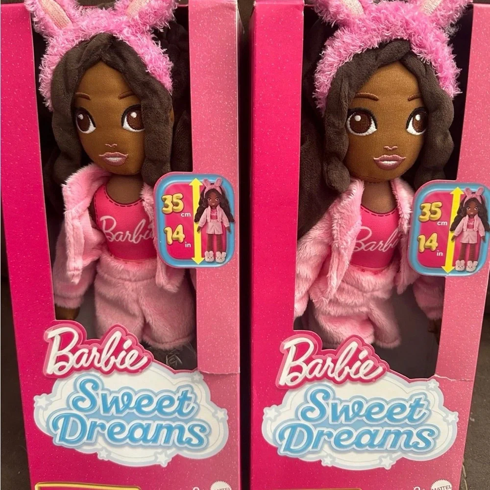 Barbie Plush Doll in Pink Sleep Outfit with Bunny Hood - Picture 1 of 3